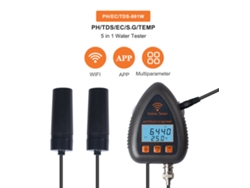Medidor de calidad de agua Tuya 5 en 1 con WiFi, pH, densidad relativa, certificación CE y temperatura | Sin marca