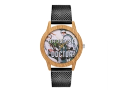 Reloj De Pulsera Unisex De Cuarzo Con Estampado De Figuras De Moda Y Esfera Redonda Negra.
