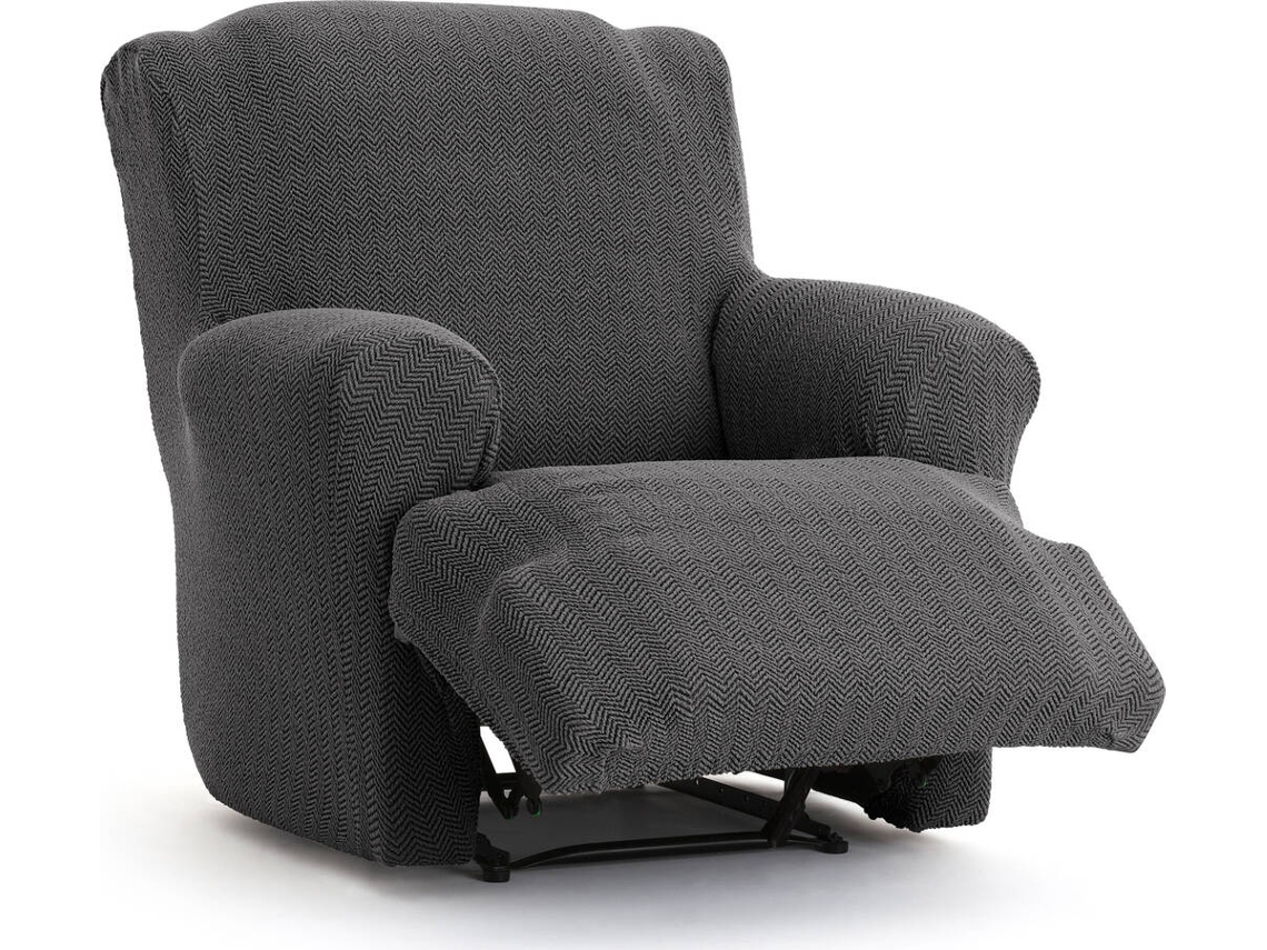 Funda de Sillón Relax XL EYSA Premium Jaz Tejido Multielástico (110 x 80 x 120 cm - Poliéster y Algodón - Gris Oscuro)