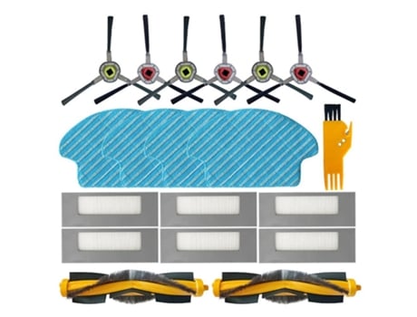 19pcs escova de rolo, filtro de escova lateral e esfregão para ecovacs deebot