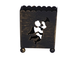 2 Portavelas De Hierro Negro De Primera Calidad, Diseño Sencillo Y Único, Estables Para Mesa Y Decoración Navideña.