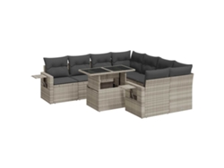 Conjunto 9 De Sofá De Jardín VIDAXL Gris Poli Ratán