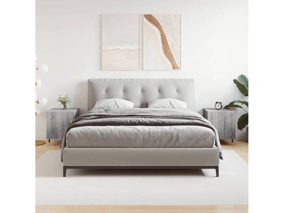 Mesitas de Noche 2Pzs 40X40X50 Cm Madera Procesada Gris Sonoma