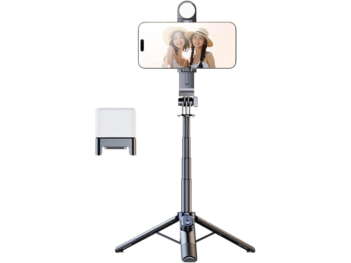 Trípode Para Teléfono Móvil, Soporte Extensible De Aluminio Con Rotación De 360° Para Selfies/vídeos En Directo.