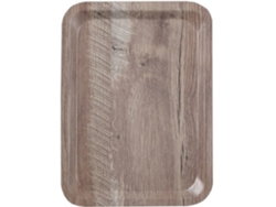 Bandeja rectangular antideslizante AMER BOX de 370 x 530 mm, madera oscura.