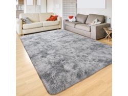 Alfombra de salón Felpudo Alfombra moderna para interiores Alfombra (gris y blanco, 160 x 200 cm)