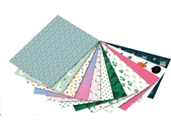 12 Hojas de Papel Creativo FOLIA 11649 Multicolor