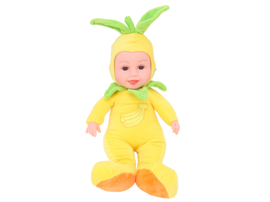 Muñeco de peluche eléctrico con plátano amarillo, 40 cm, se ilumina y reproduce música.