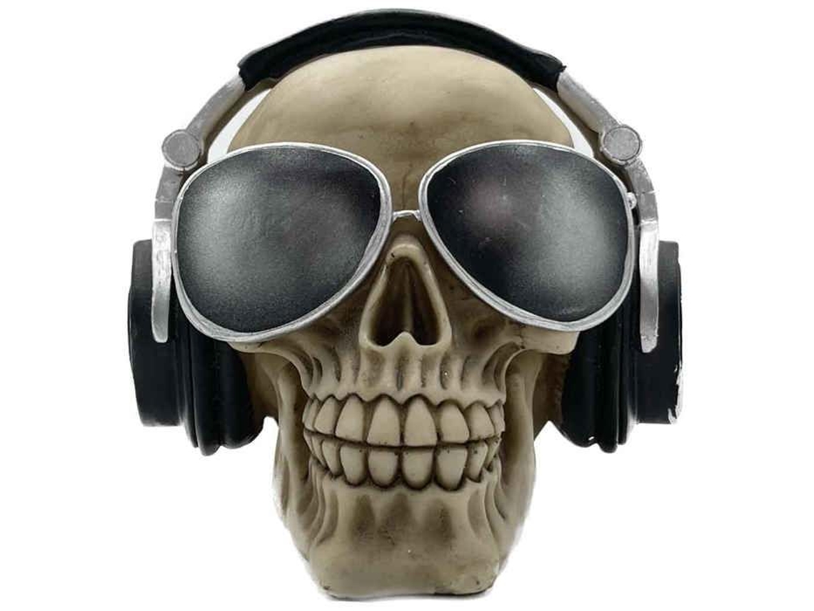 Hucha - Calavera - Gafas de sol - Poliresina - 13,5 x 11,5 x 14 cm