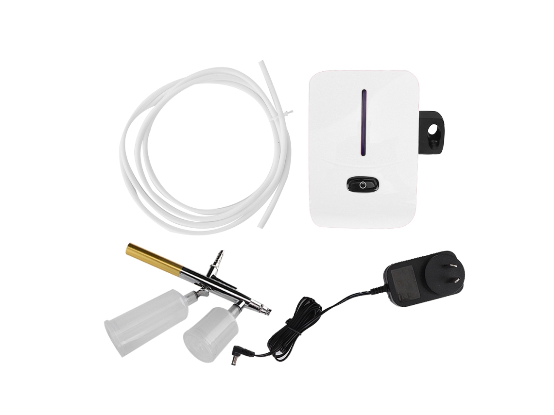 Mini pulverizador de oxígeno nano con compresor de aire para rejuvenecimiento e hidratación facial (blanco)