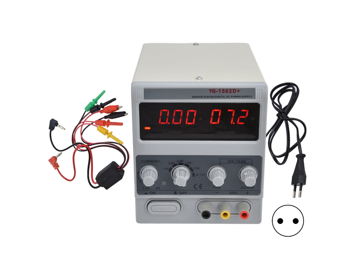 Fonte De Alimentação Dc Regulada Ajustável 15v 2a Com Display Digital 1502d+