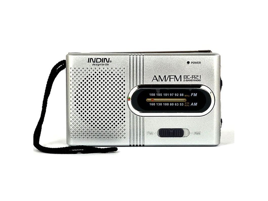 Radio Portátil Am/fm Con Batería Para Uso En Interiores, Exteriores Y Emergencias, Con Altavoz Y Conector Para Auriculares.