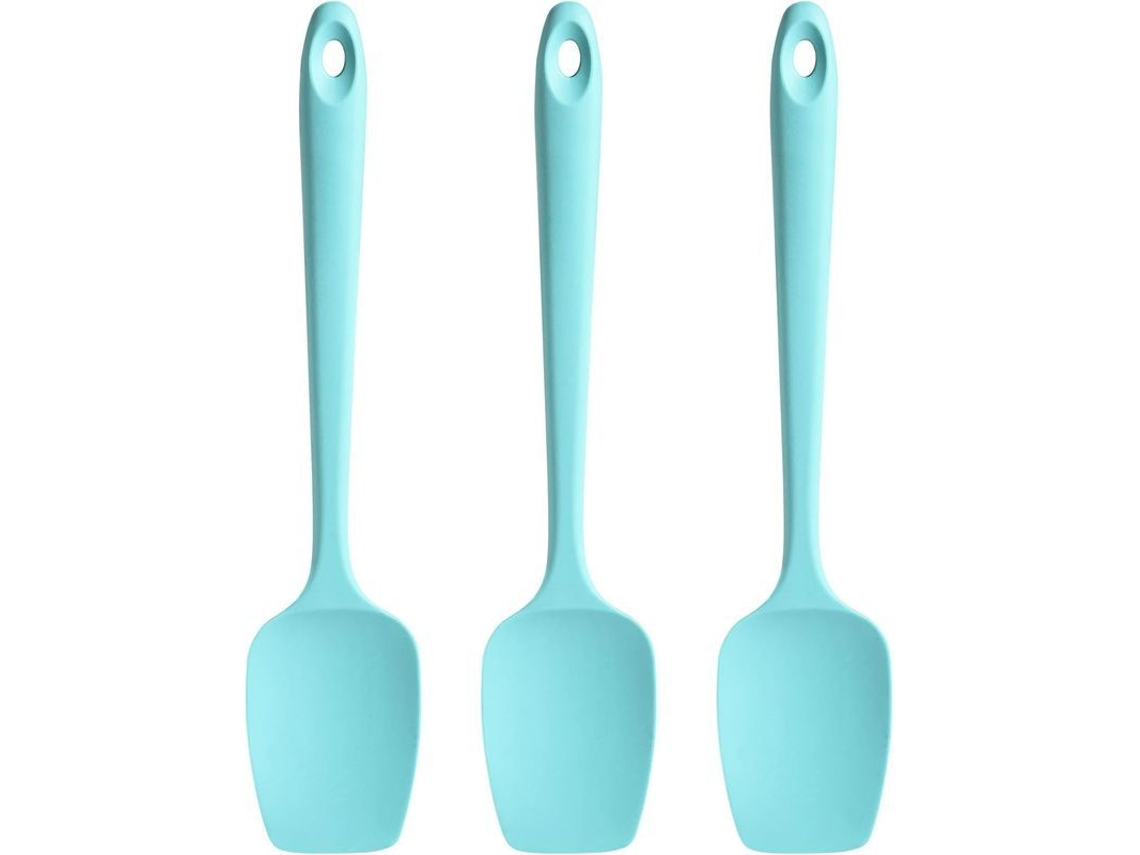 Set De 3 Espátulas De Silicona Food Grade, Resistente Al Calor Hasta 600°f, Utensilios De Cocina Para Hornear Y Cocinar (verde Agua)
