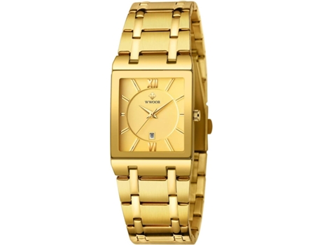 Reloj de pulsera impermeable VEANXIN Square para hombre-Oro