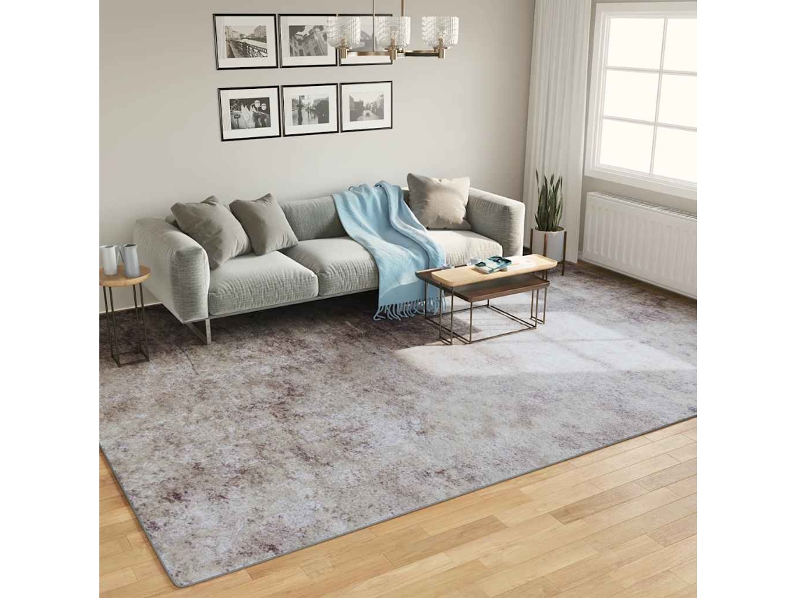 Alfombra Lavable Antideslizante Gris 400x300 Cm