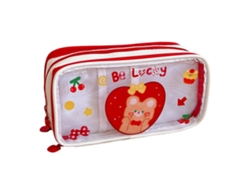 Estuche De Lápices 3 Capas Transparente De Gran Capacidad Diseño Cute Cartoon Impermeable Bolsa De Utensilios Escolares