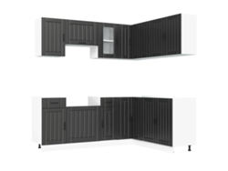Maison Exclusive - Mueble De Cocina Lucca Negra 11 Piezas Madera Contrachapada