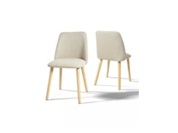 Sillas De Comedor Goeurvant 421(pack De 2, Beige, Tela)