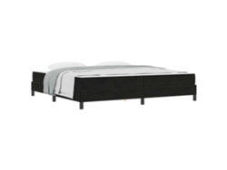 Maison Exclusive - Cama Tipo Box Spring Con Colchón Negro 200 X 200 Cm Tela