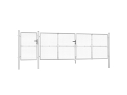 Maison Exclusive - Puerta De Jardín De Malla Plateada 500 X 125 Cm Acero Galvanizado