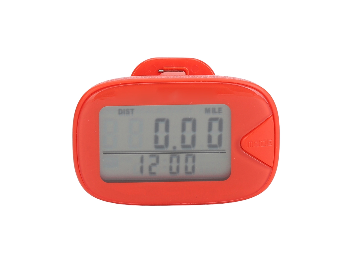 Podómetro De Caminata Con Pantalla Digital Grande Multifuncional Ligero Preciso Contador De Pasos Con Memoria Para Hombres Y Mujeres Rojo