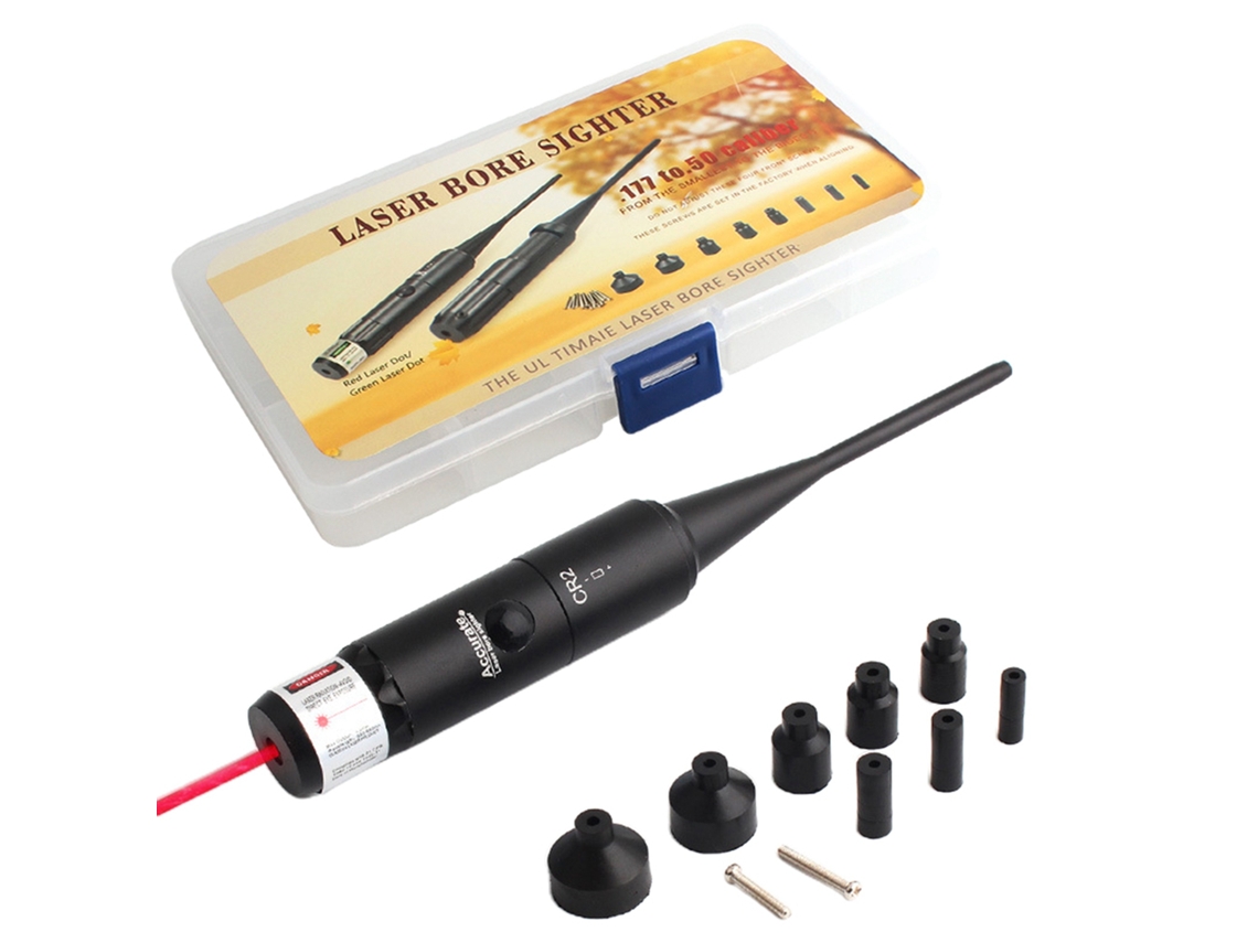 Kit De Alineación De Cañones Para Calibres .22 A .50 Con Estuche Ligero Rojo Para Alineador, Ideal Para La Caza Al Aire Libre.