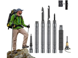 Bastones de trekking de aluminio, plegables y multifunción con pala, para esquí, camping y senderismo, 106 cm/42 pulgadas