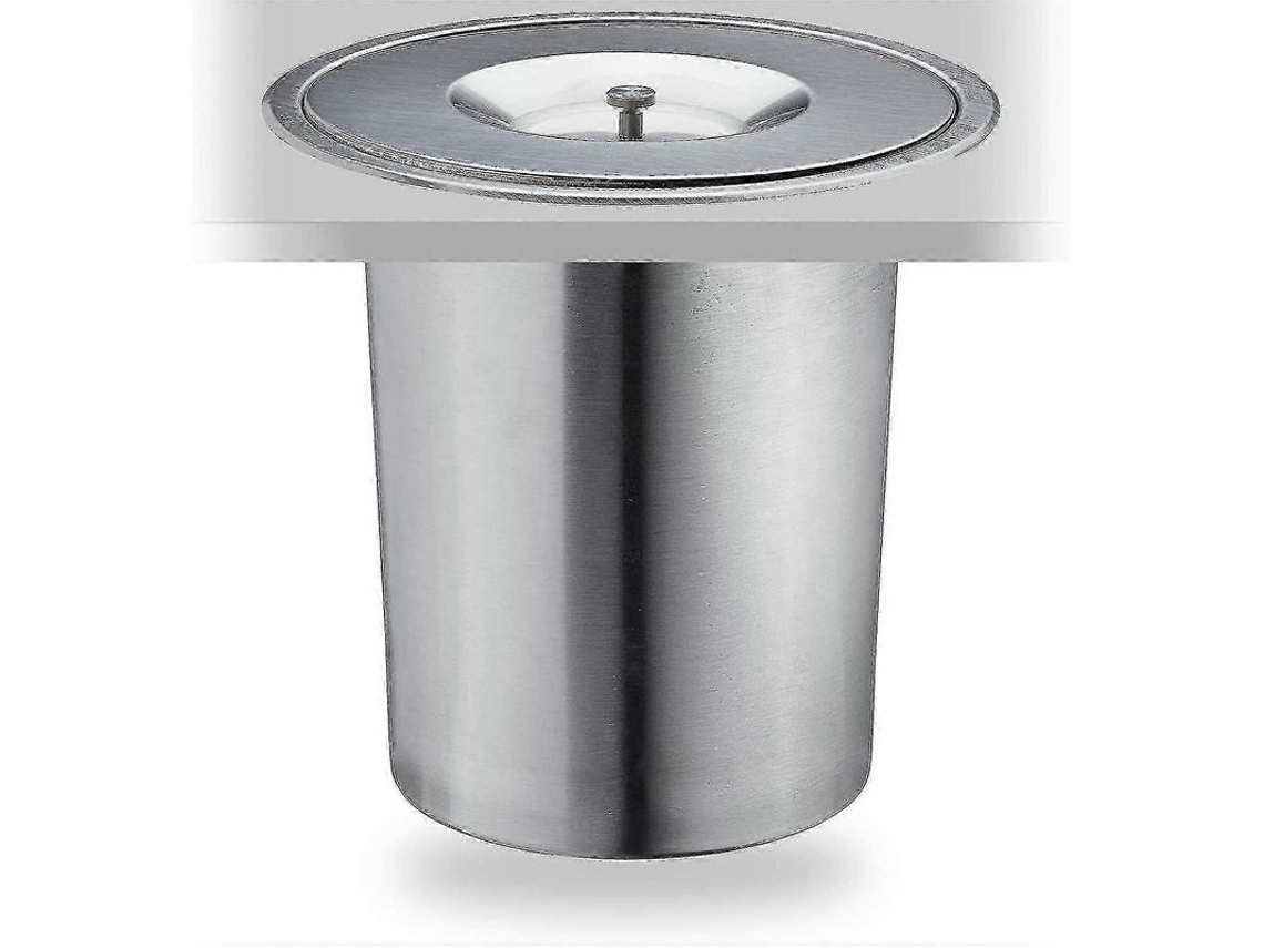Papelera cocina acero inoxidable empotrable tapa 8L. Compostaje residuos orgánicos. 25x27cm.