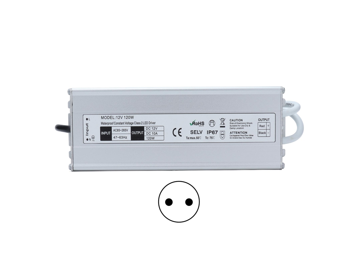 Controlador Led Ip67 De 120 W Con Transformador De Voltaje Constante Y Fuente De Alimentación Impermeable.