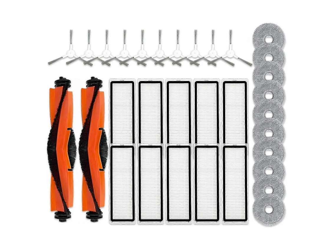 Kits de accesorios para S8 Pro Ultra/S8/S8+, piezas de repuesto con 1 par de cepillos principales, almohadilla de limpieza, filtro y cepillo lateral.