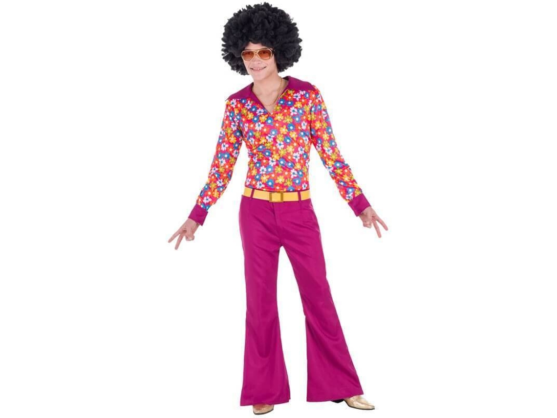 Disfraz de Hombre DISFRAZZES Hippie Años 70 Con Flores (Talla: M/L)