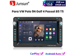 Autoradio Junsun Android15 Carplay Para Vw Polo 9n Golf 4 Passat B5 T5 Gps Navi Bt 2 + 64gb