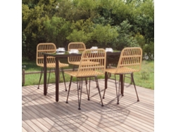 Juego de comedor de jardín de 5 piezas en mimbre PE Dkd Home Decor