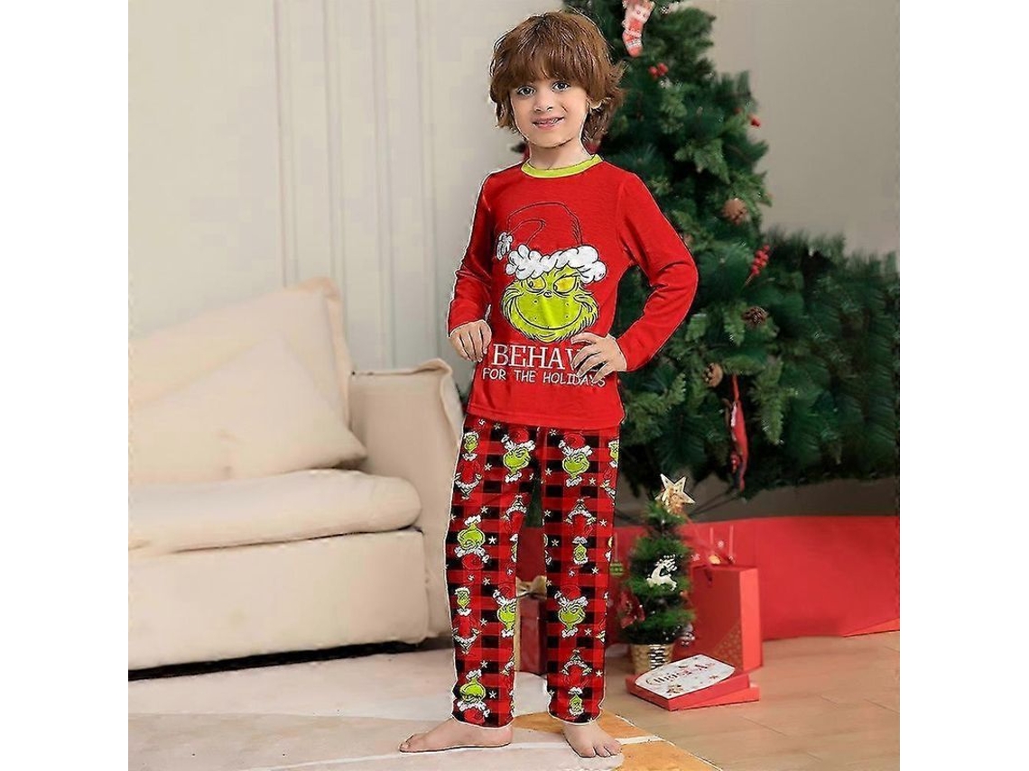 Pijamas Familiares Navideñas Con Estampado Del Grinch Para Adultos, Niños Y Bebés - Conjunto Mxbc