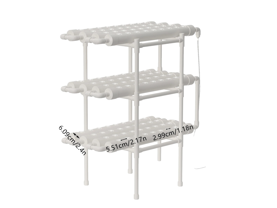 Kit de cultivo hidropónico con sistema de 3 niveles y riego eficiente incluido, blanco