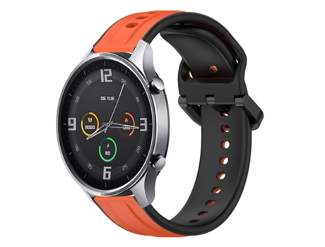 Xiaomi MI Watch Color 22 mm Convex Loop Correa de reloj de silicona bicolor (naranja + negro)