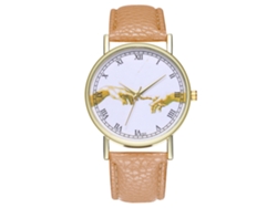 Reloj De Muñeca Clásico Mujer Con Correa De Pu Analógico De Cuarzo (beige)