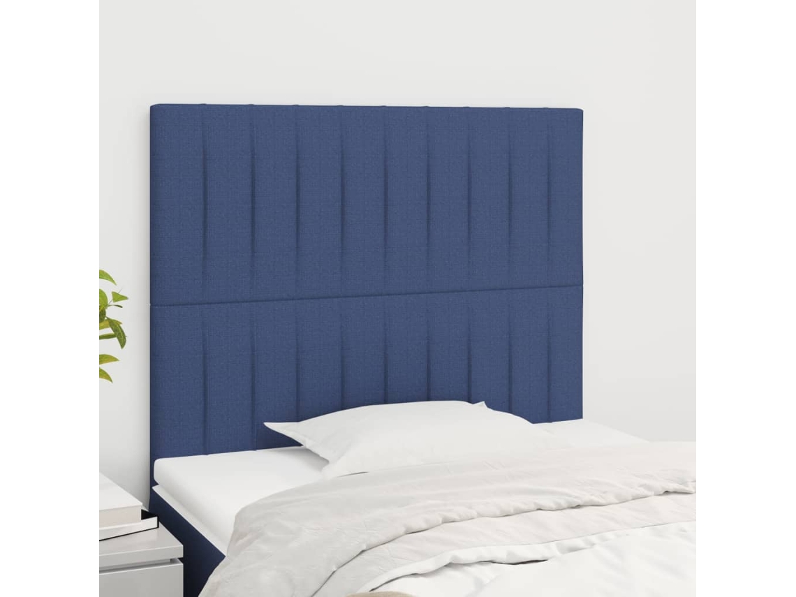 Cabeceros 2 Unidades De Tela Azul 80x5x78/88 Cm