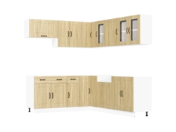 Juego de 11 gabinetes de cocina de roble Sonoma EXCLUSIVO DE MAISON