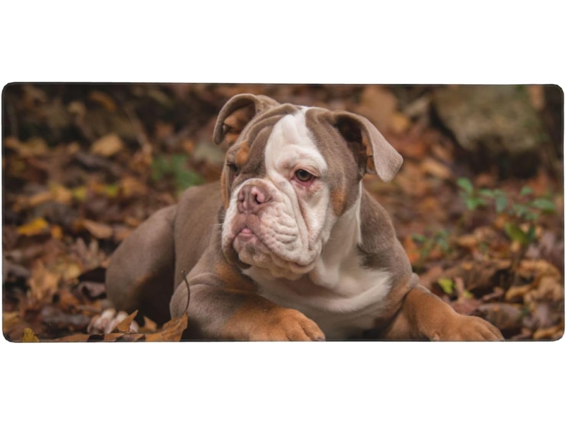 Besportble Alfombrilla De Ratón Grande Para Ordenador Con Diseño De Cachorro De Bulldog Americano Y Base De...