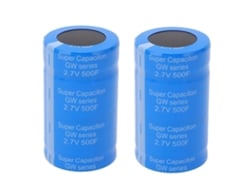 2 Piezas Condensador Faradio 2.7v 500f Automóvil Rectificador Super Ahorro Energía Azul