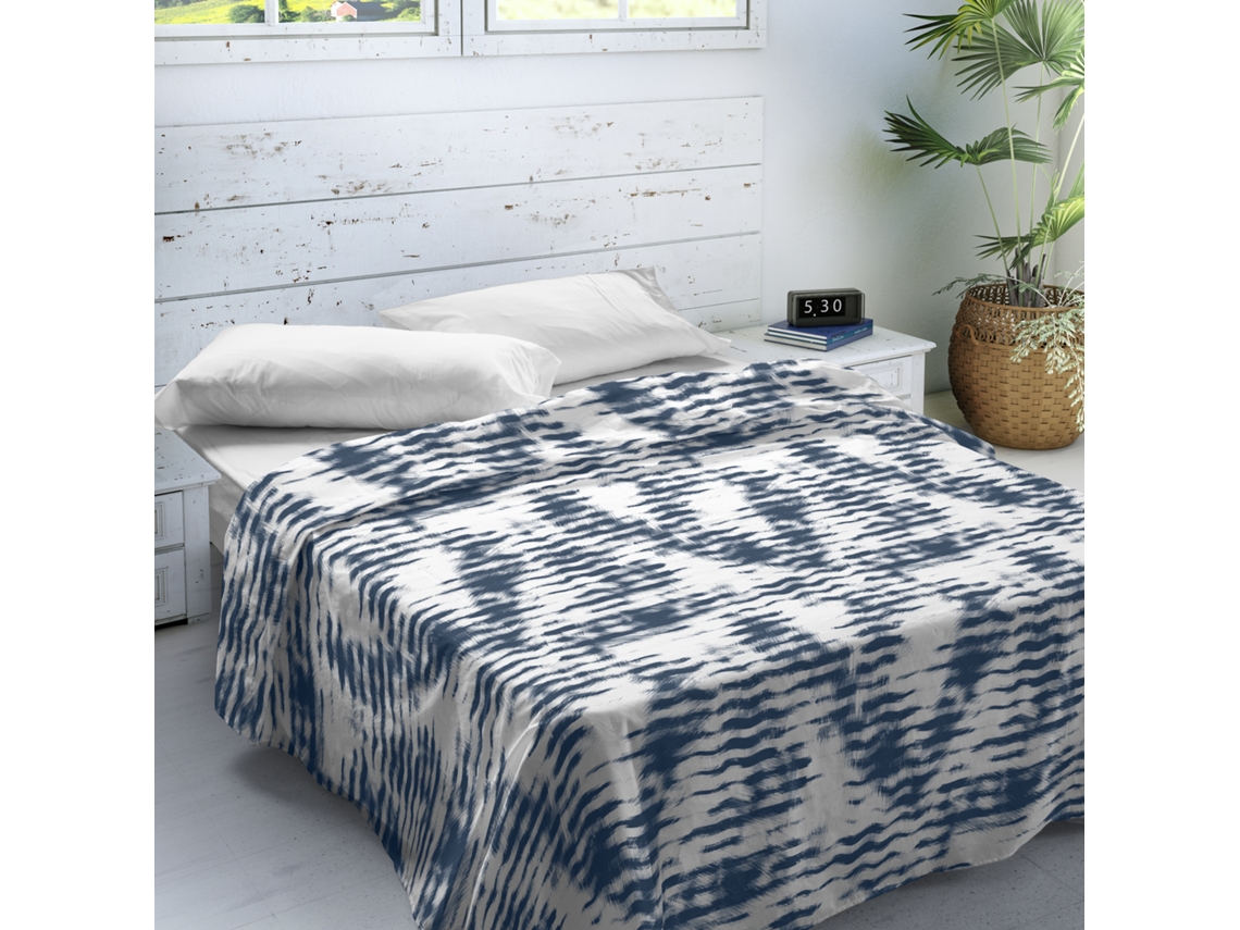 Juego de Sábanas SANDAL Estampadas 2 Piezas Cama 90 - Algodón - WAVES BLUE