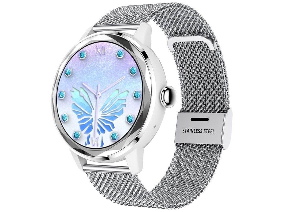 Reloj inteligente para mujer, pantalla TFT de 1,19 pulgadas, monitor de actividad física, resistente al agua IP67, compatible con Android e iOS Yizhood (plateado)