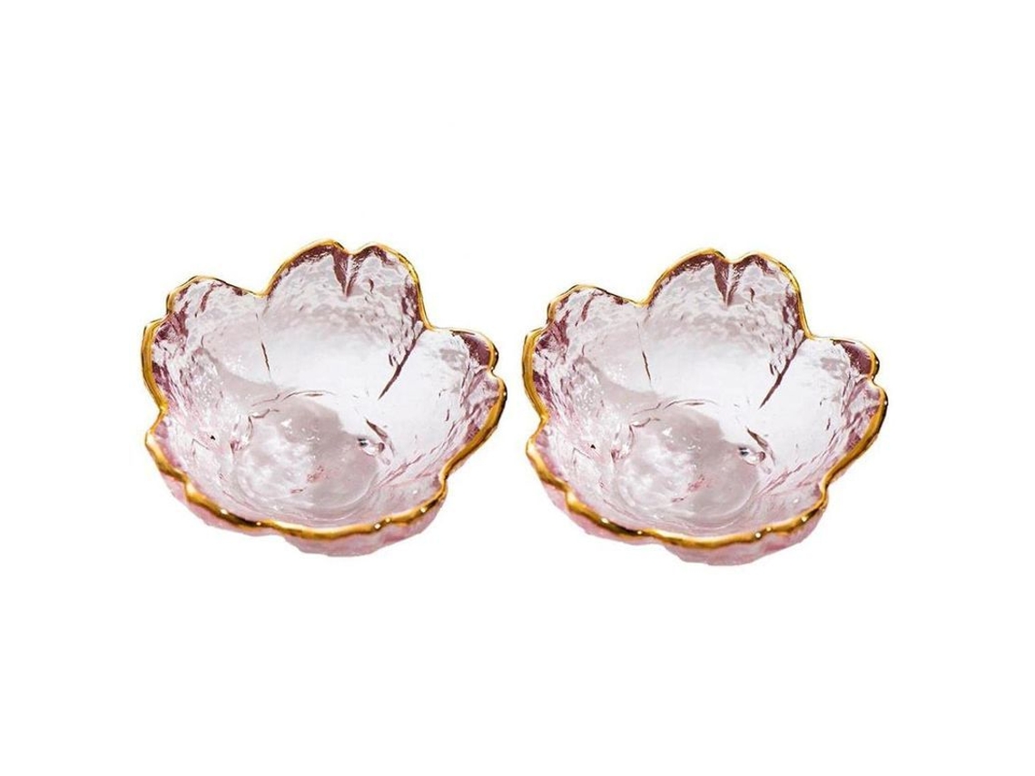 2026da-platos De Salsa De Vidrio Pequeños Con Flor De Cerezo Para Aperitivos Ensaladas Postres Rosa 2 Piezas