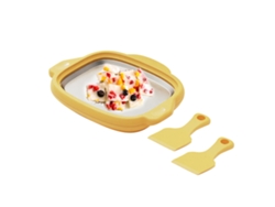 Máquina Multifuncional Para Hacer Helado Enrollado, Pequeña, Eficiente, Para Yogur Helado, Amarilla.