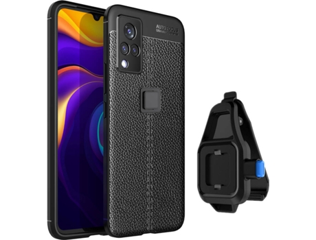 Funda + Soporte de Cintura Vivo V21 5G Rugged Leather Negro