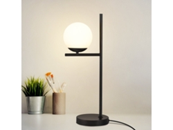 Lámpara de mesa para sala de estar, lámpara de noche E27, diseño de vidrio negro, lámpara de mesa industrial retro vintage moderna con 1,5 m de cable Nettlife
