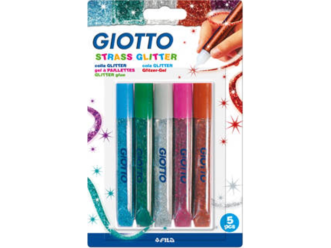 Bolígrafo Glitter GIOTTO Glue Strass (5 unidades - 10,5 ml)