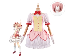 Puella Magi Madoka Magica Cosplay Akatsuki Homura Shikame Madoka Disfraz completo Peluca L
