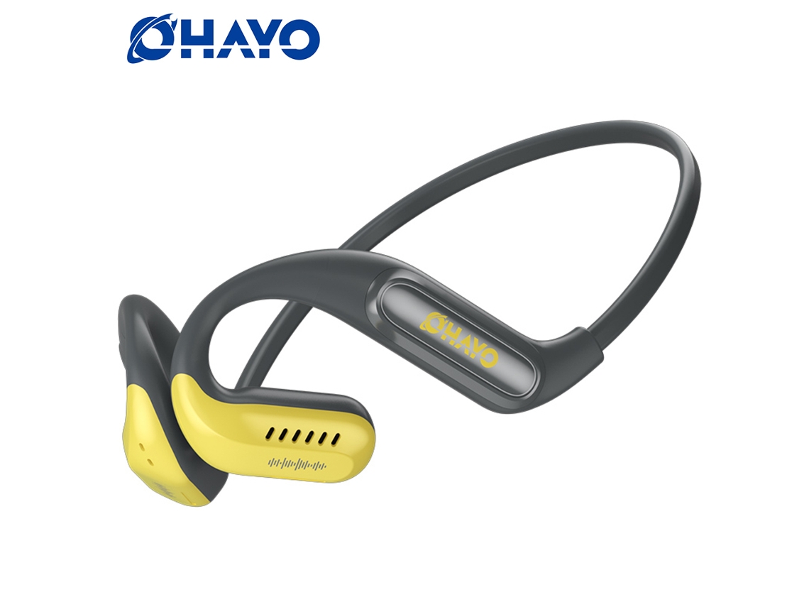 Auriculares inalámbricos Bluetooth MDUG con Bluetooth 5.3 y almacenamiento integrado (amarillo)